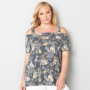 NWOT Avenue French Terry Off-Shoulder Top 26/28